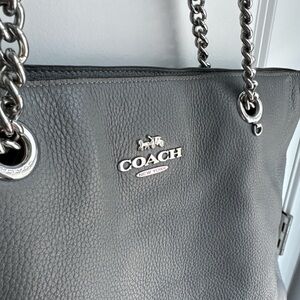Coach Gray Leather Tote Bag
